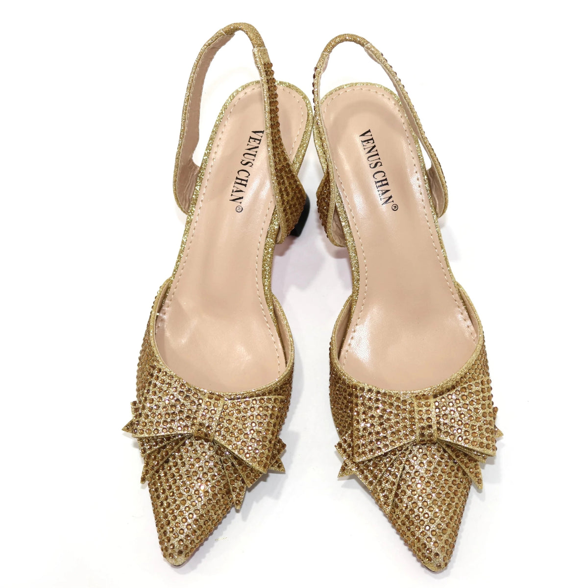 Rhinestone Bow Pointed-Toe Bridal Heel and Bag Set - Luzilly Bridal & Apparel