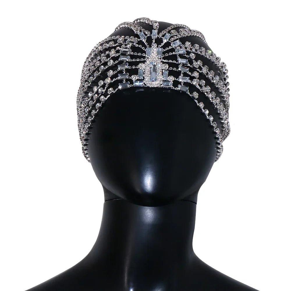 Rhinestone Bridal Headband Hat Forehead Hair Accessories Fashion Jewelry Wedding Crystal Head Chain Women Headpiece Gifts - Luzilly Bridal & Apparel