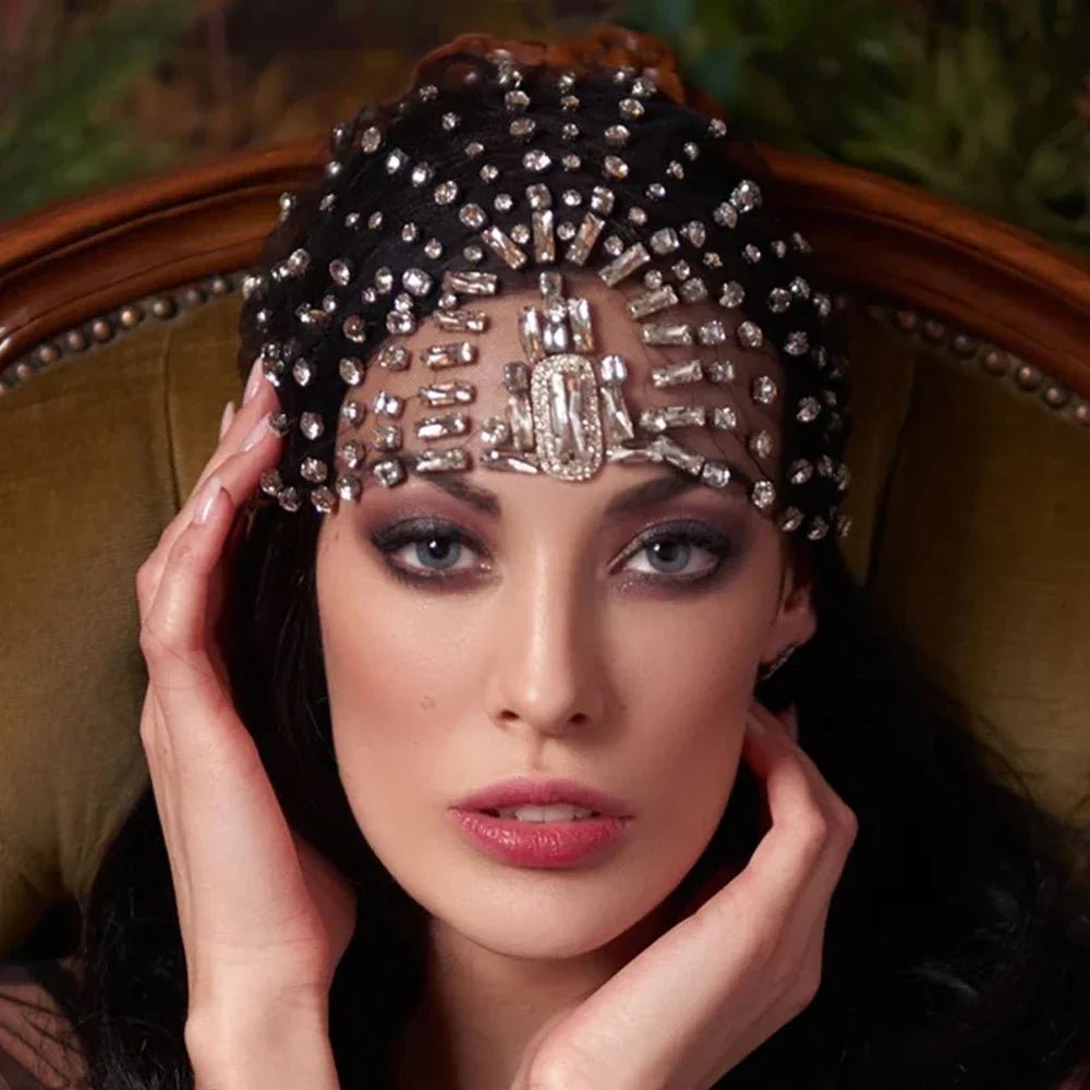 Rhinestone Bridal Headband Hat Forehead Hair Accessories Fashion Jewelry Wedding Crystal Head Chain Women Headpiece Gifts - Luzilly Bridal & Apparel