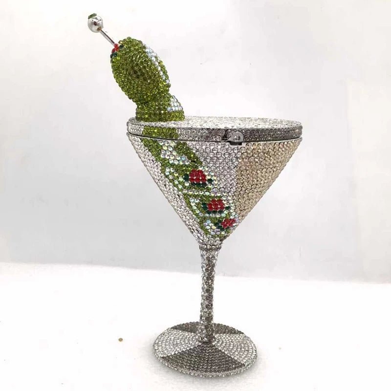 Rhinestone Bucket Evening Clutch - Luzilly Bridal & Apparel
