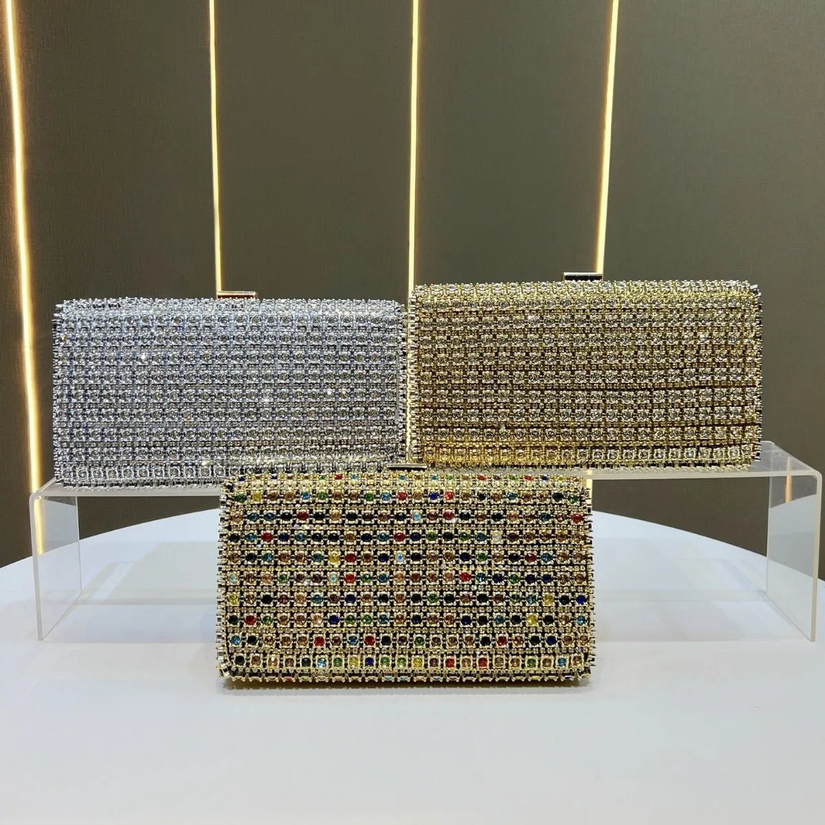 Rhinestone Chain Crossbody Clutch - Luzilly Bridal & Apparel