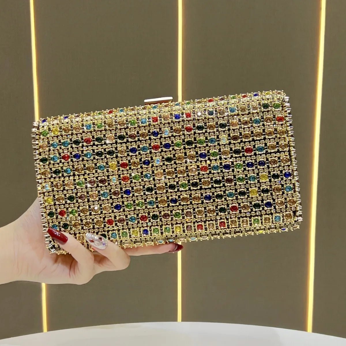 Rhinestone Chain Crossbody Clutch - Luzilly Bridal & Apparel