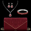 Rhinestone Clutch & Jewelry Set - Luzilly Bridal & Apparel
