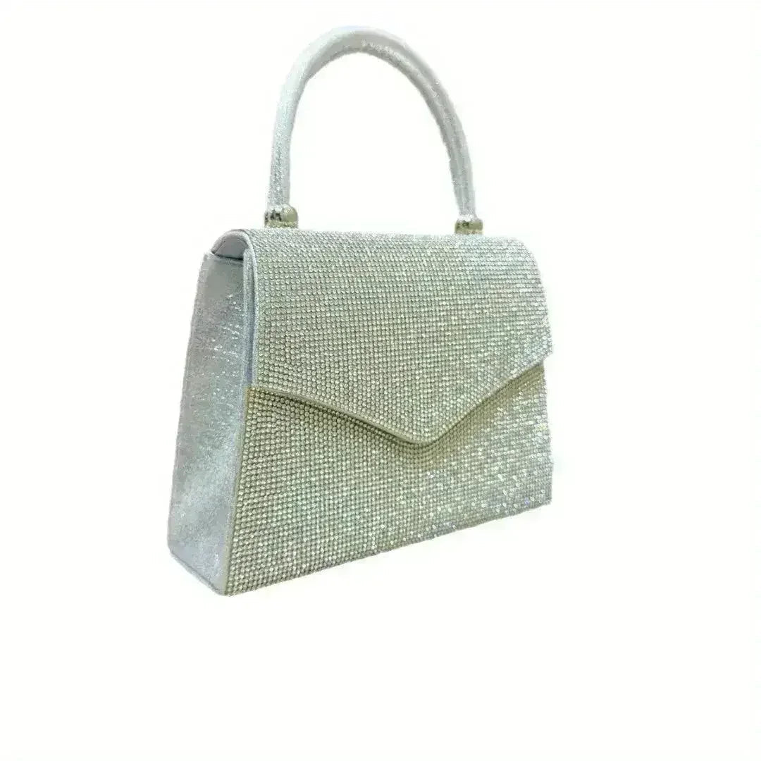 Rhinestone Convertible Evening Clutch in Silver - Luzilly Bridal & Apparel