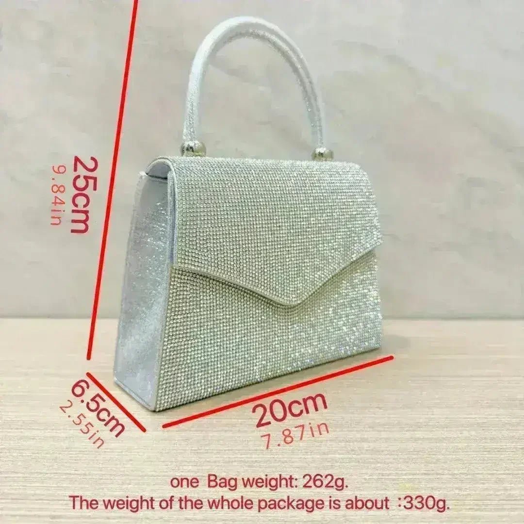 Rhinestone Convertible Evening Clutch in Silver - Luzilly Bridal & Apparel