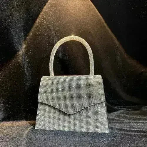 Rhinestone Convertible Evening Clutch in Silver - Luzilly Bridal & Apparel