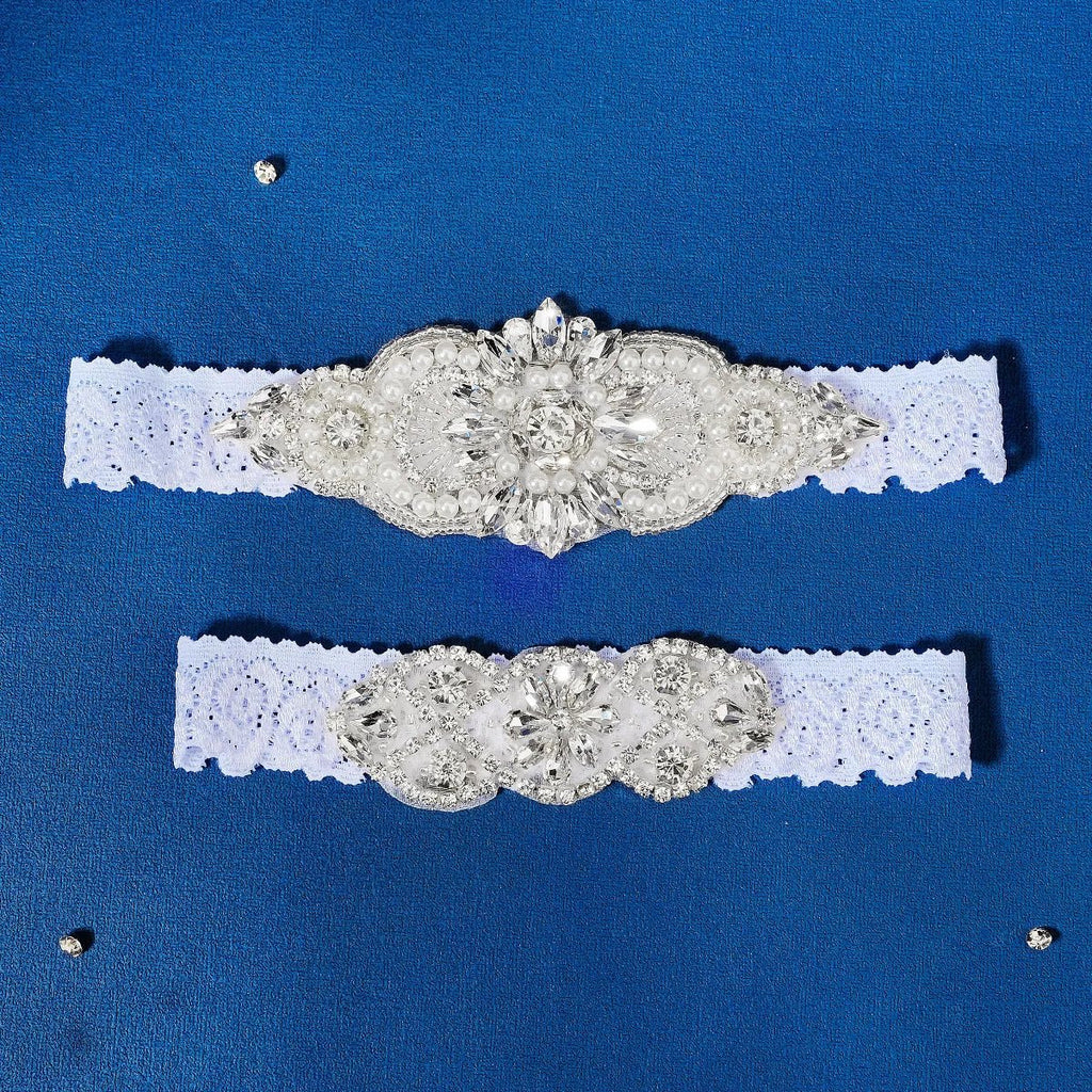 Rhinestone Crystal Flower Bridal Garter - Luzilly Bridal & Apparel