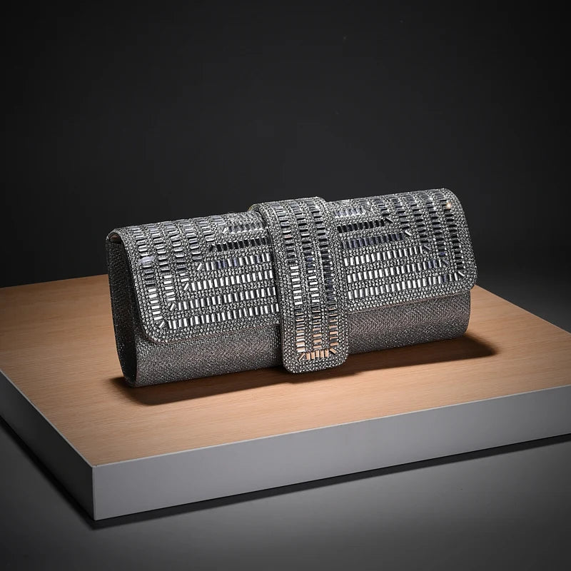 Rhinestone Envelope Evening Clutch - Luzilly Bridal & Apparel