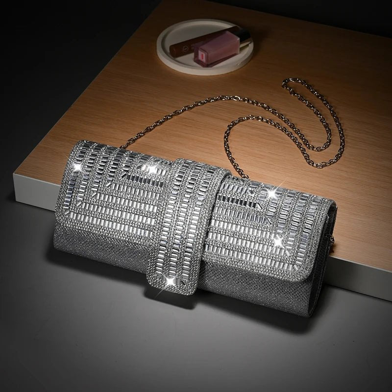 Rhinestone Envelope Evening Clutch - Luzilly Bridal & Apparel