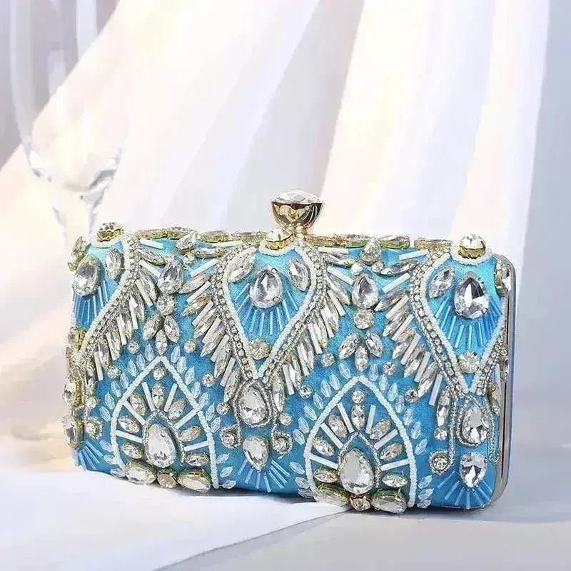 Rhinestone Evening Minaudiere Clutch - Luzilly Bridal & Apparel