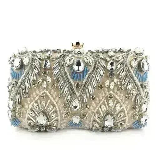 Rhinestone Evening Minaudiere Clutch - Luzilly Bridal & Apparel