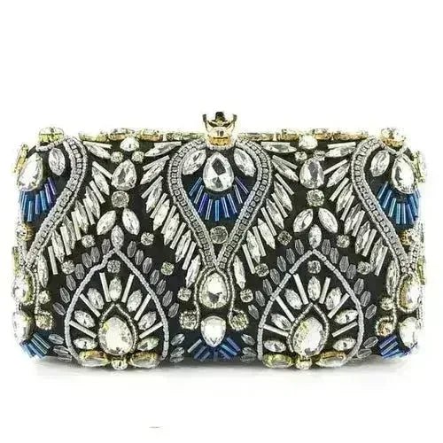Rhinestone Evening Minaudiere Clutch - Luzilly Bridal & Apparel