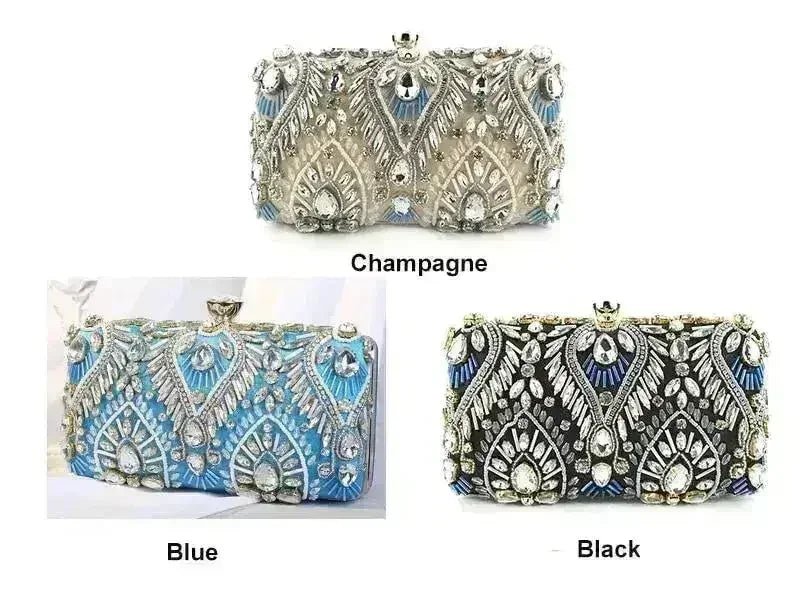 Rhinestone Evening Minaudiere Clutch - Luzilly Bridal & Apparel
