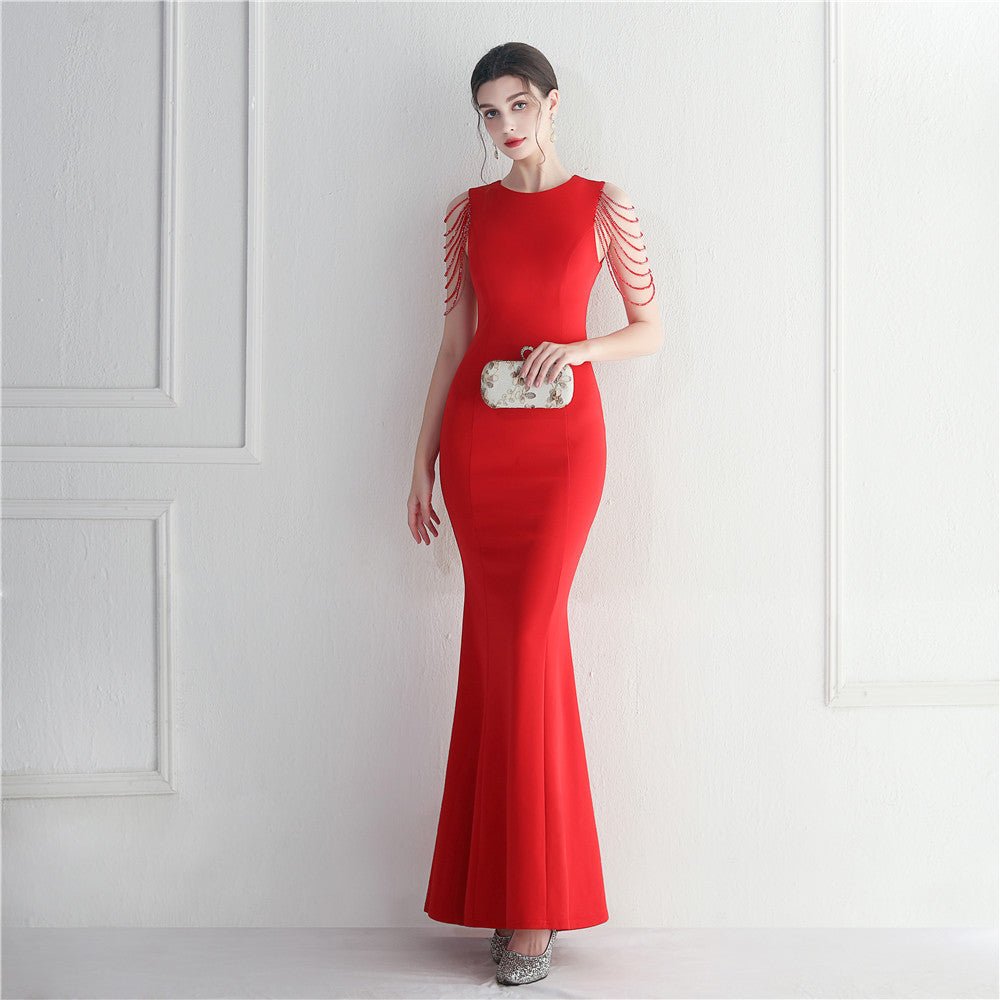 Rhinestone Fishtail Bridesmaid Dress - Luzilly Bridal & Apparel