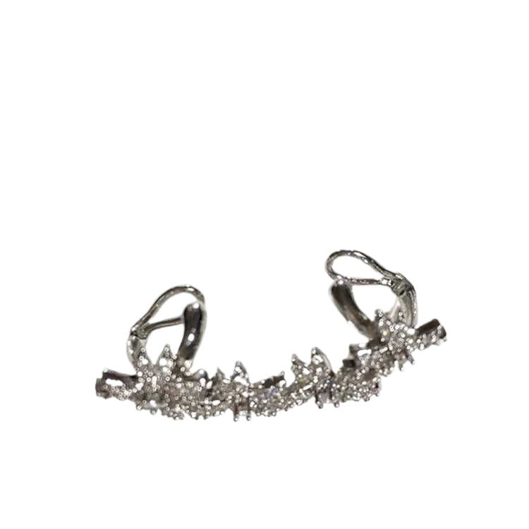 Rhinestone Flower Clip-On Earrings - Luzilly Bridal & Apparel