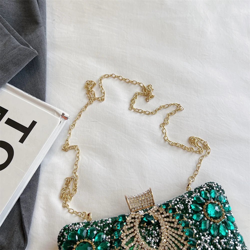 Rhinestone Gemstone Crossbody Clutch - Luzilly Bridal & Apparel
