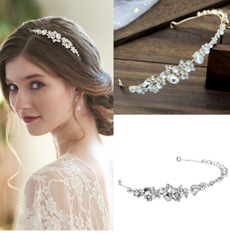 Rhinestone headband diadem wedding dress accessories - Luzilly Bridal & Apparel