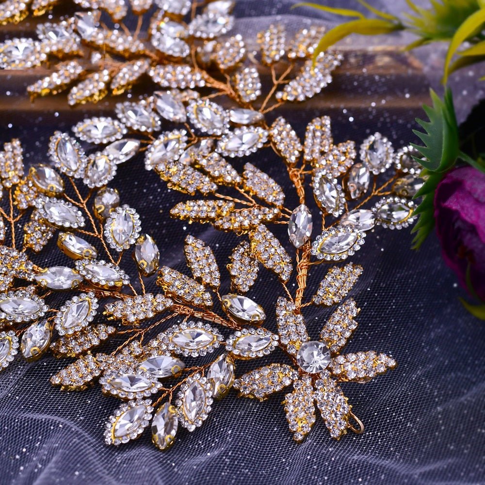 Rhinestone Lace Flower Bridal Headband - Luzilly Bridal & Apparel