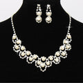 Rhinestone & Pearl Bridal Necklace Set - Luzilly Bridal & Apparel