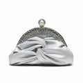 Rhinestone Pleated Satin Bridal Clutch - Luzilly Bridal & Apparel