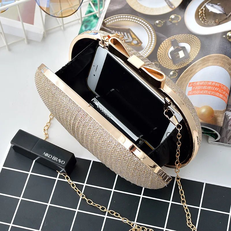 Rhinestone Shell Evening Clutch - Luzilly Bridal & Apparel
