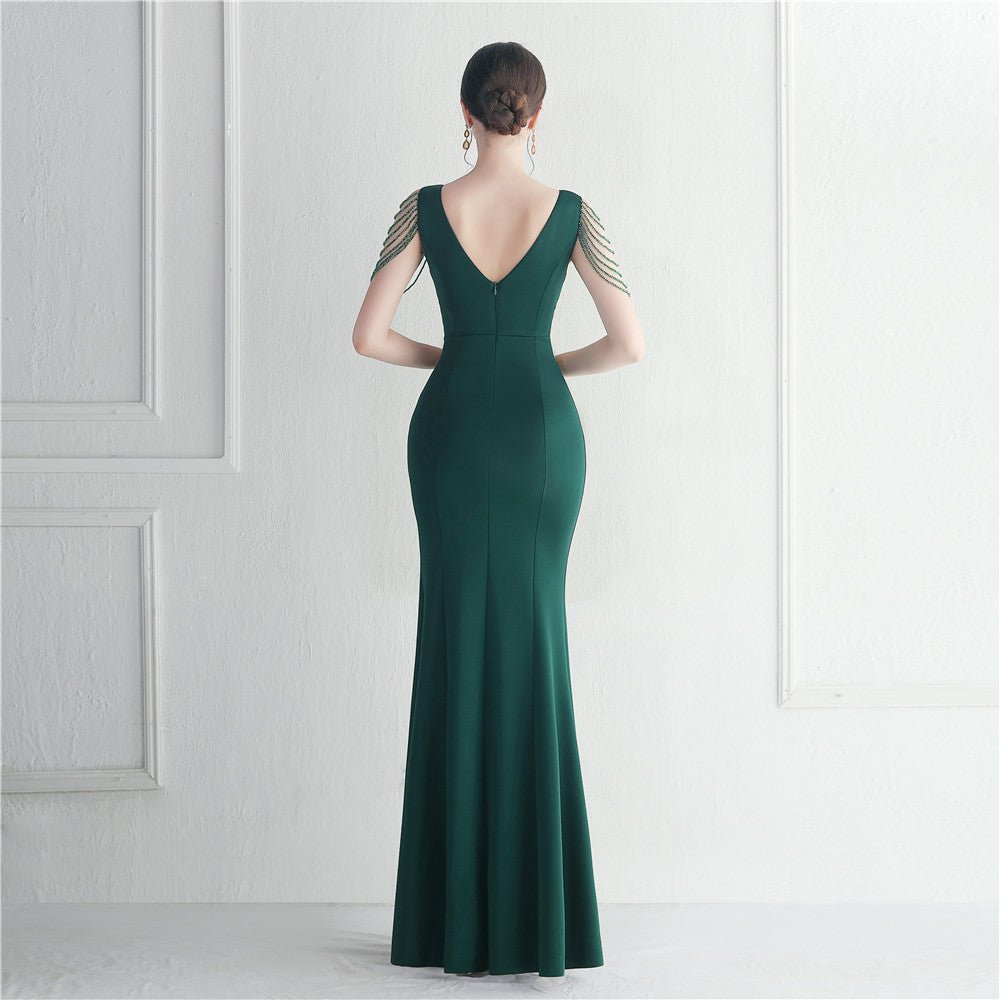 Rhinestone Star Beaded Evening Dress - Luzilly Bridal & Apparel