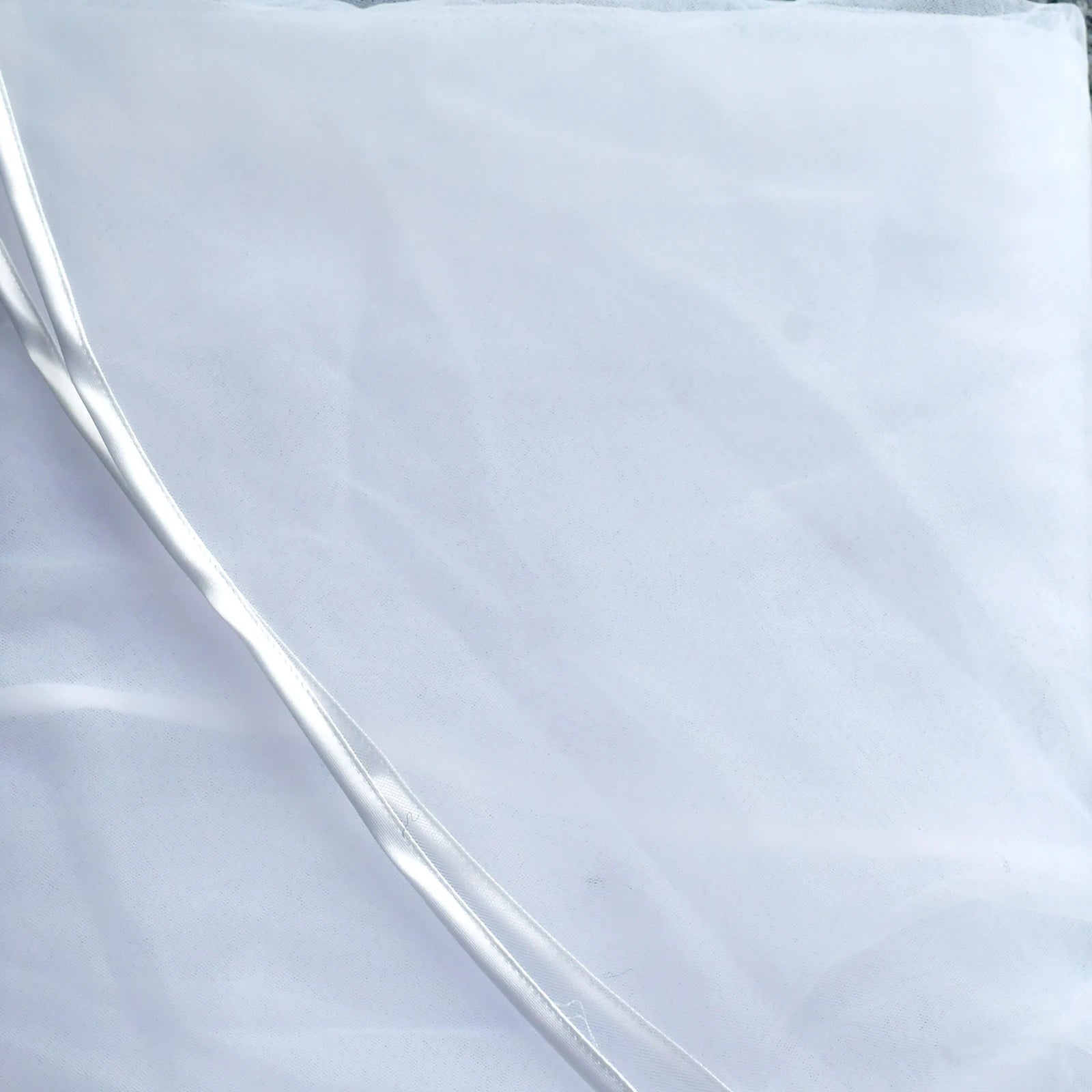Ribbon Edge Two-Tier Cathedral Wedding Veil - Luzilly Bridal & Apparel