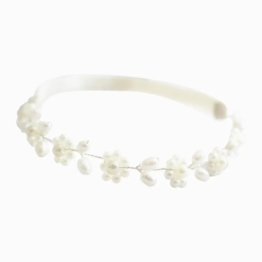 Ribbon Lace Flower and Pearl Bridal Garter - Luzilly Bridal & Apparel