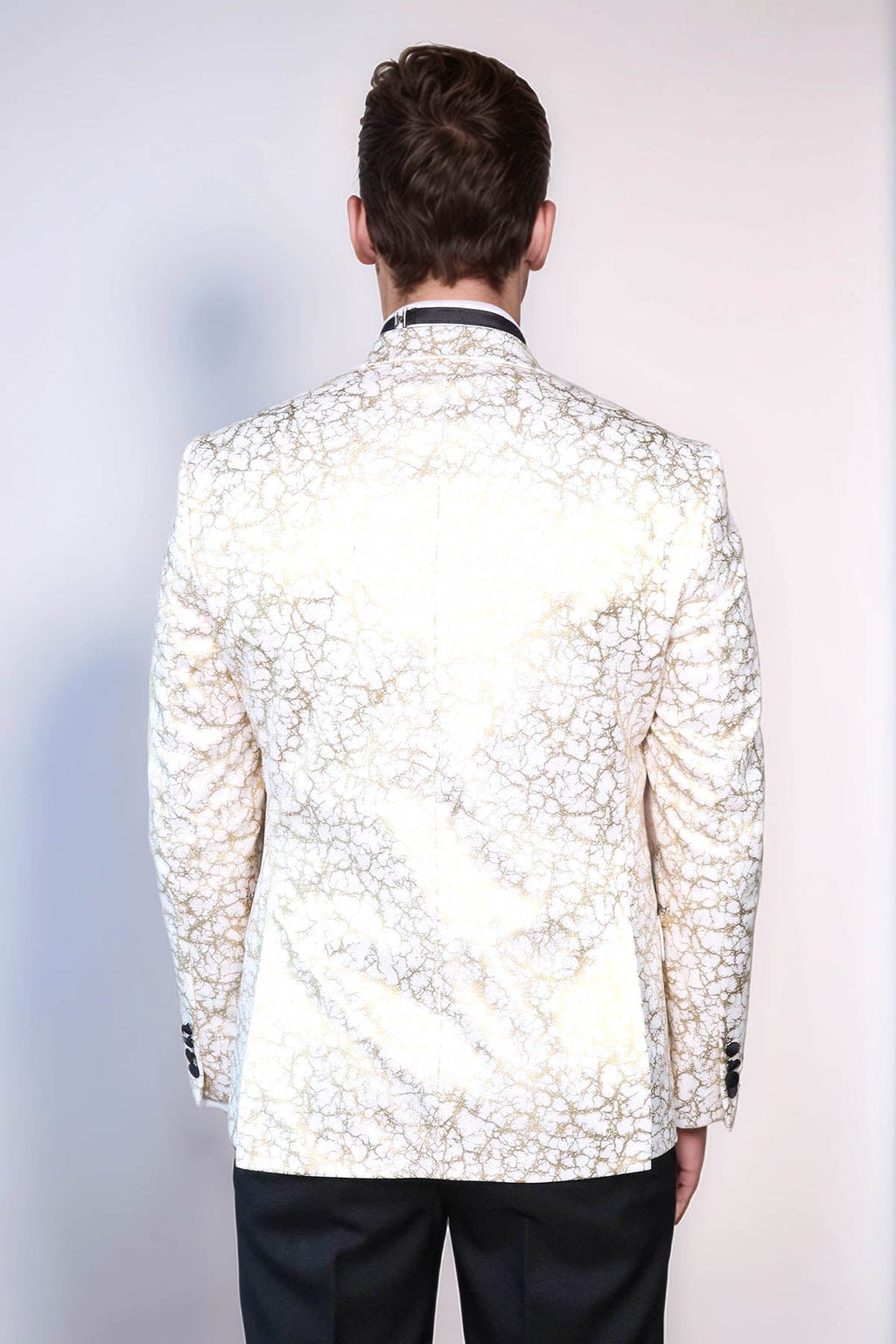 Root Pattern Peak Lapel White Men Dinner Jacket - Wessi - Luzilly Bridal & Apparel