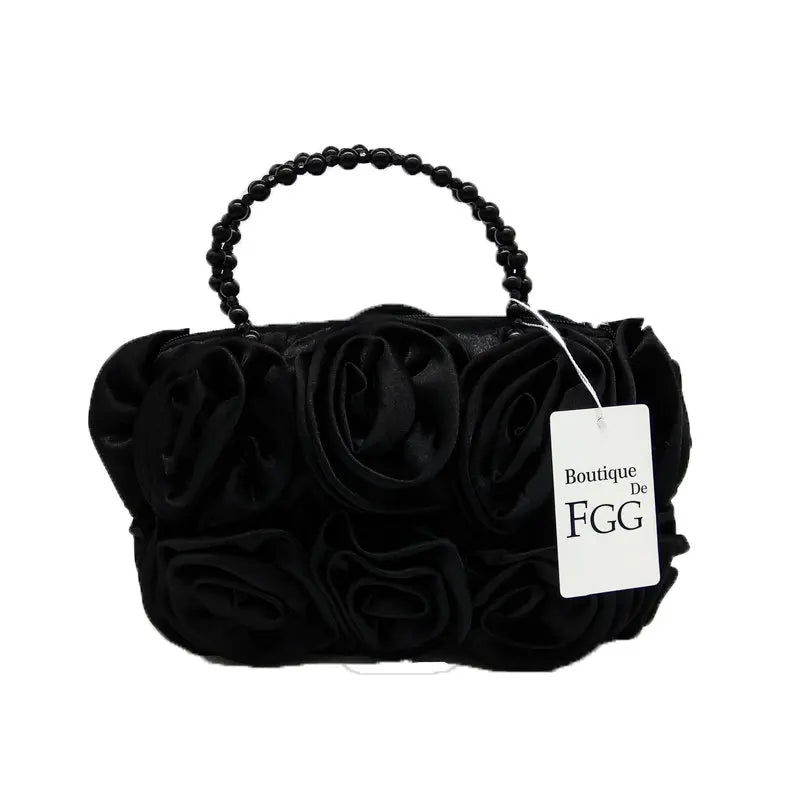 Rose Flower Satin Evening Tote - Luzilly Bridal & Apparel