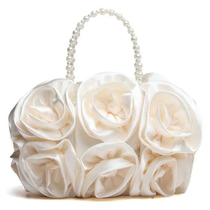 Rose Flower Satin Evening Tote - Luzilly Bridal & Apparel