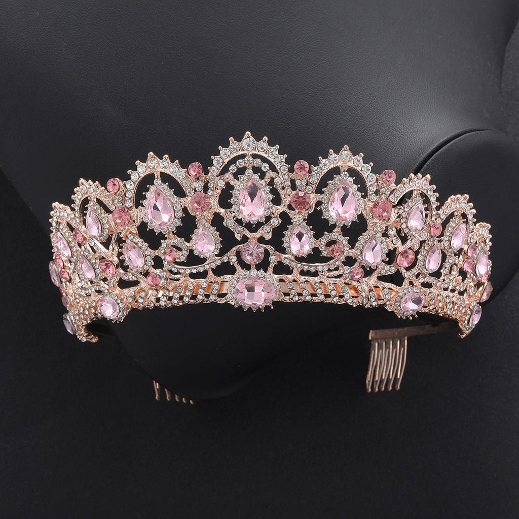 Rose Gold Rhinestone Crown - Luzilly Bridal & Apparel