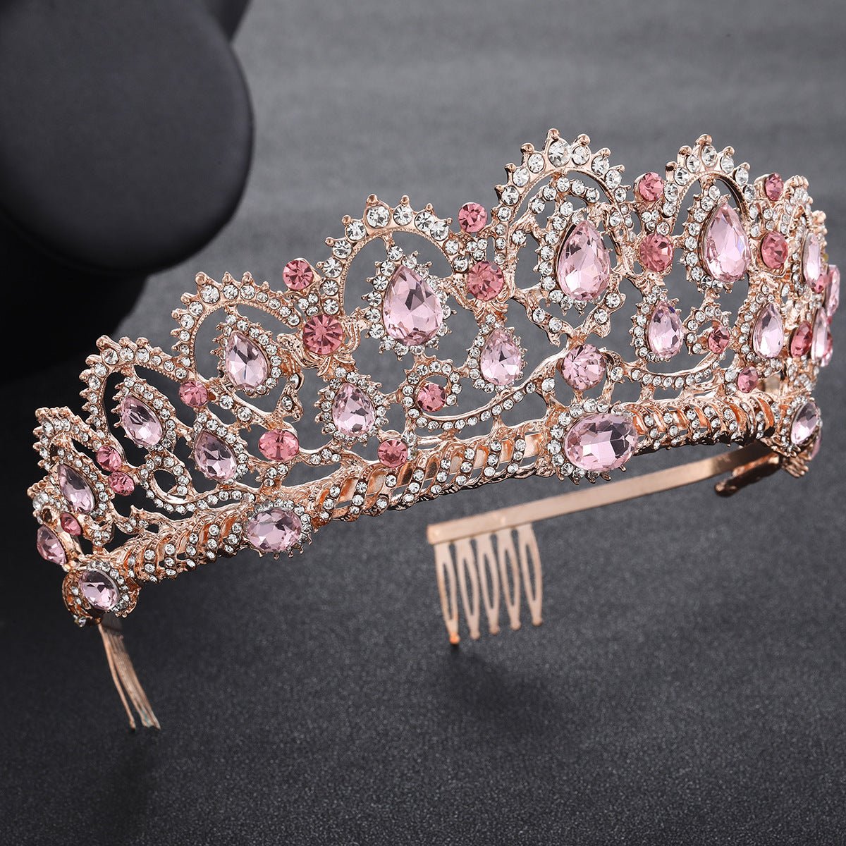 Rose Gold Bridal Crown Wedding Dress Accessories - Luzilly Bridal & Apparel