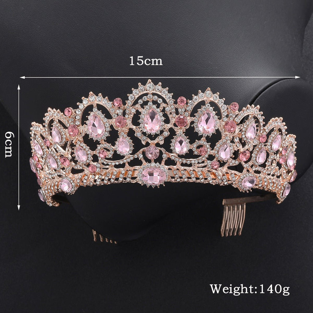 Rose Gold Bridal Crown Wedding Dress Accessories - Luzilly Bridal & Apparel