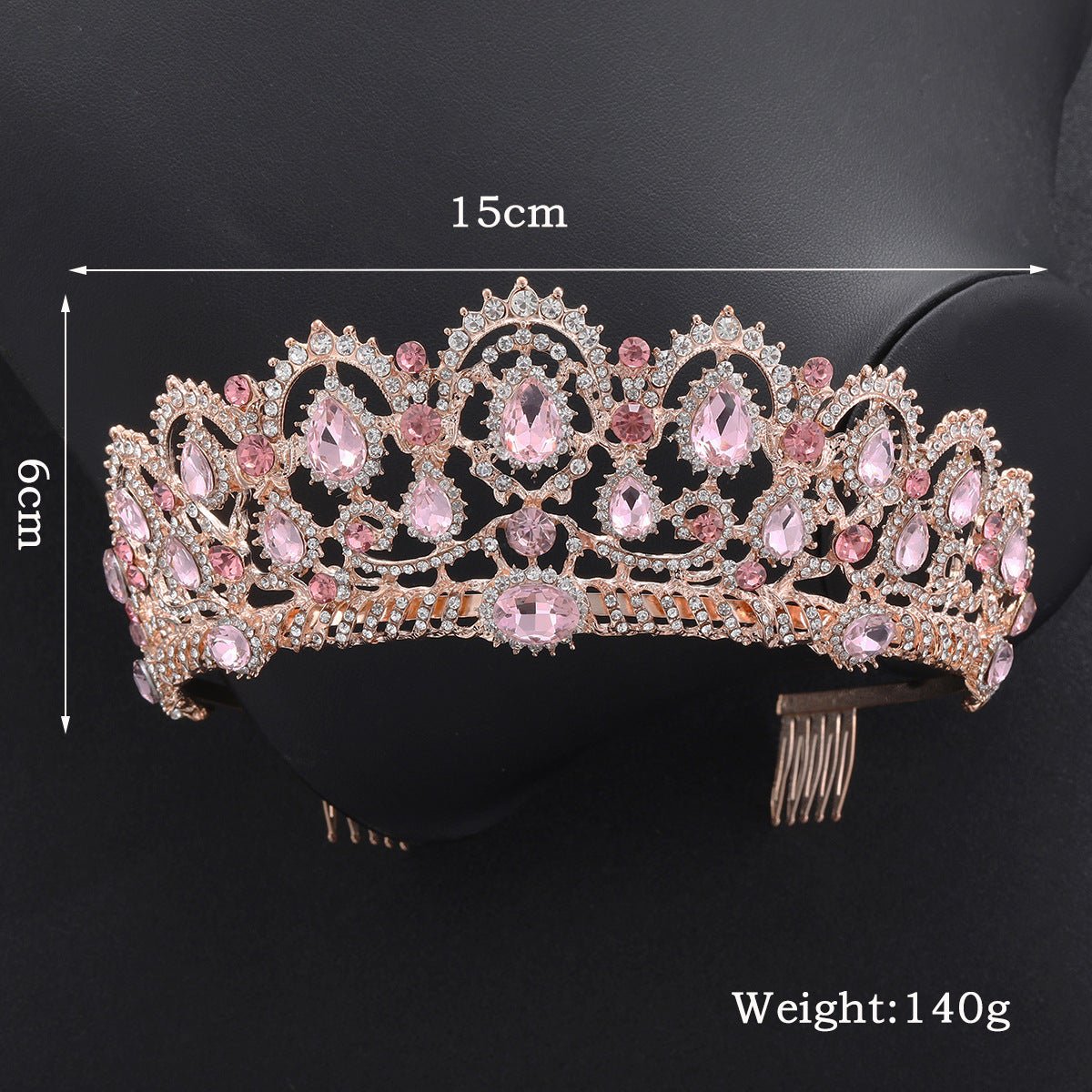 Rose Gold Bridal Crown Wedding Dress Accessories - Luzilly Bridal & Apparel