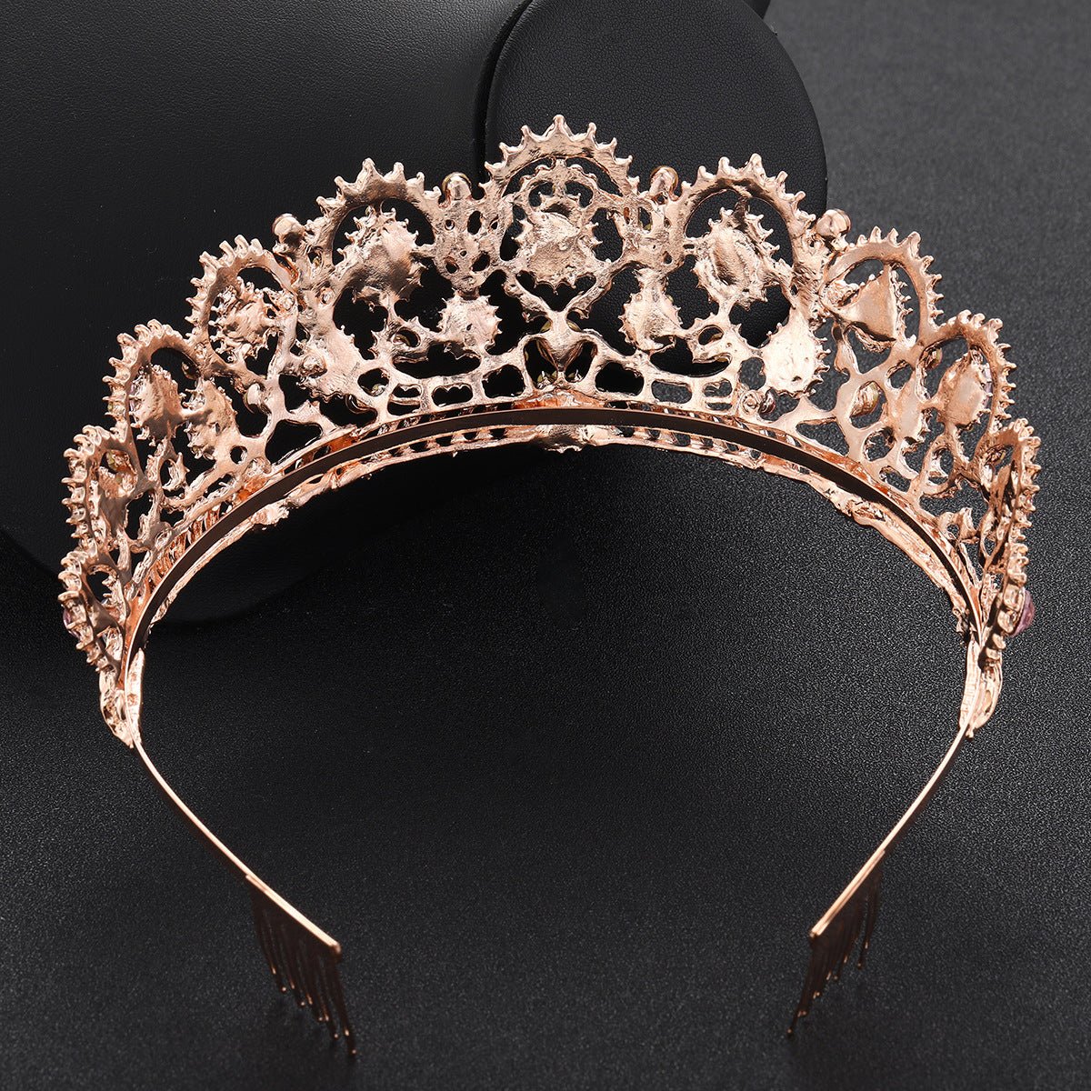 Rose Gold Bridal Crown Wedding Dress Accessories - Luzilly Bridal & Apparel