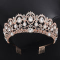 Rose Gold Bridal Crown Wedding Dress Accessories - Luzilly Bridal & Apparel