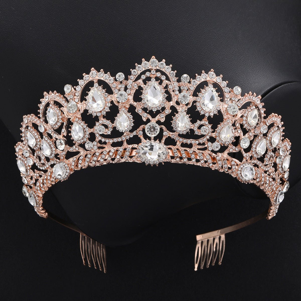 Rose Gold Bridal Crown Wedding Dress Accessories - Luzilly Bridal & Apparel
