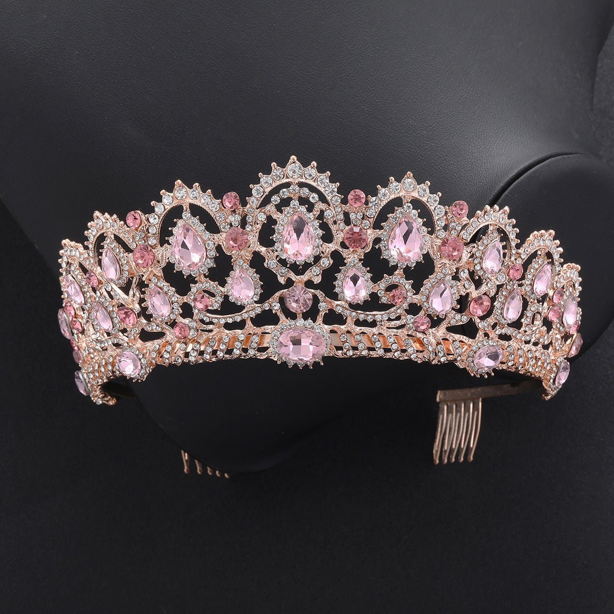 Rose Gold Bridal Crown Wedding Dress Accessories - Luzilly Bridal & Apparel