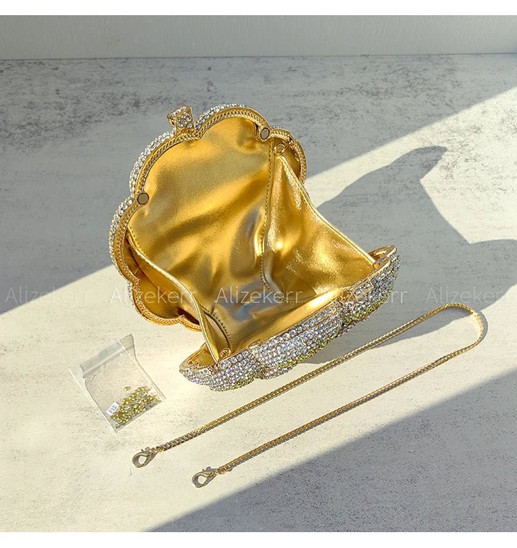 Rose-Shaped Crystal Bridal Clutch - Luzilly Bridal & Apparel