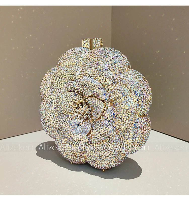 Rose-Shaped Crystal Bridal Clutch - Luzilly Bridal & Apparel