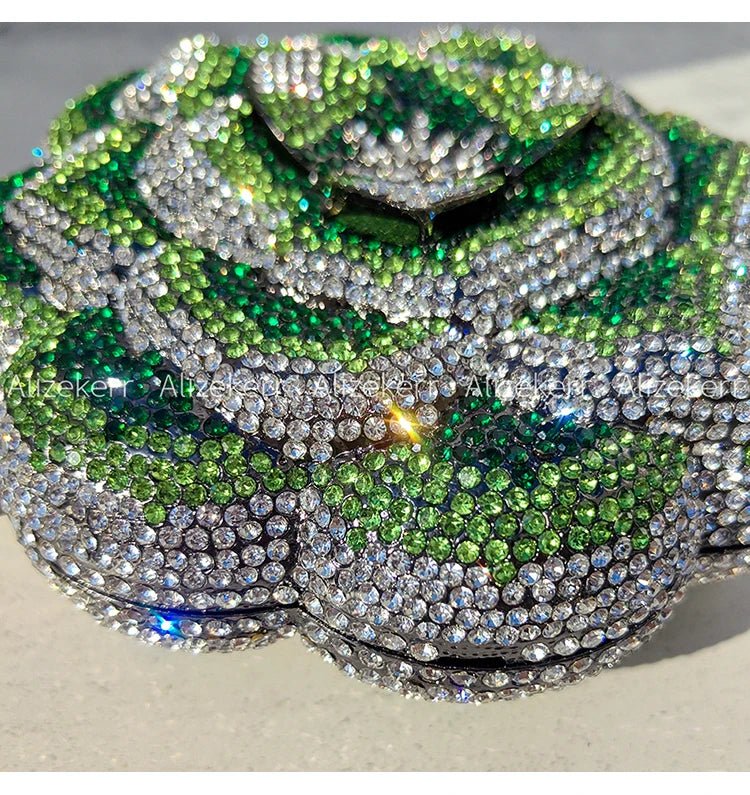 Rose-Shaped Crystal Bridal Clutch - Luzilly Bridal & Apparel