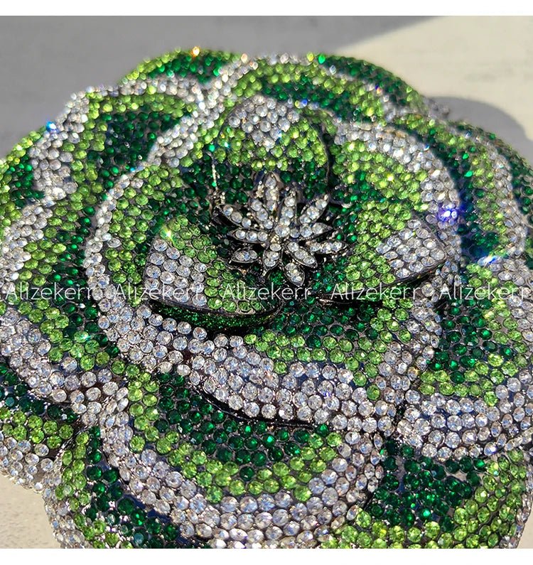 Rose-Shaped Crystal Bridal Clutch - Luzilly Bridal & Apparel