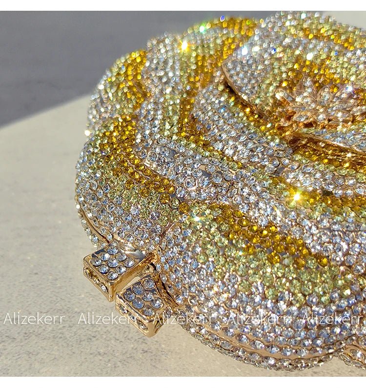 Rose-Shaped Crystal Bridal Clutch - Luzilly Bridal & Apparel
