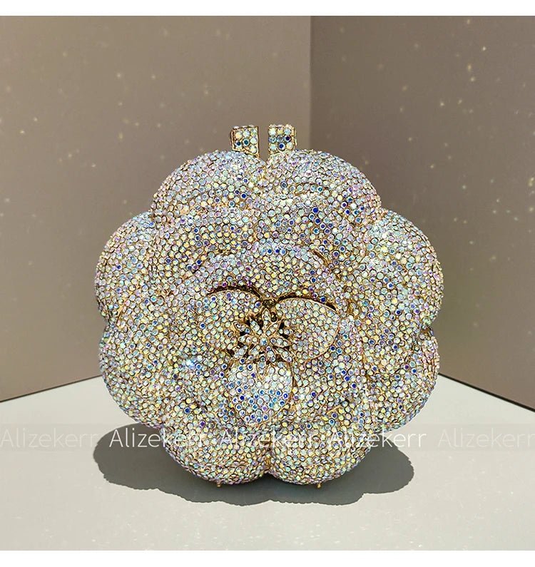 Rose-Shaped Crystal Bridal Clutch - Luzilly Bridal & Apparel