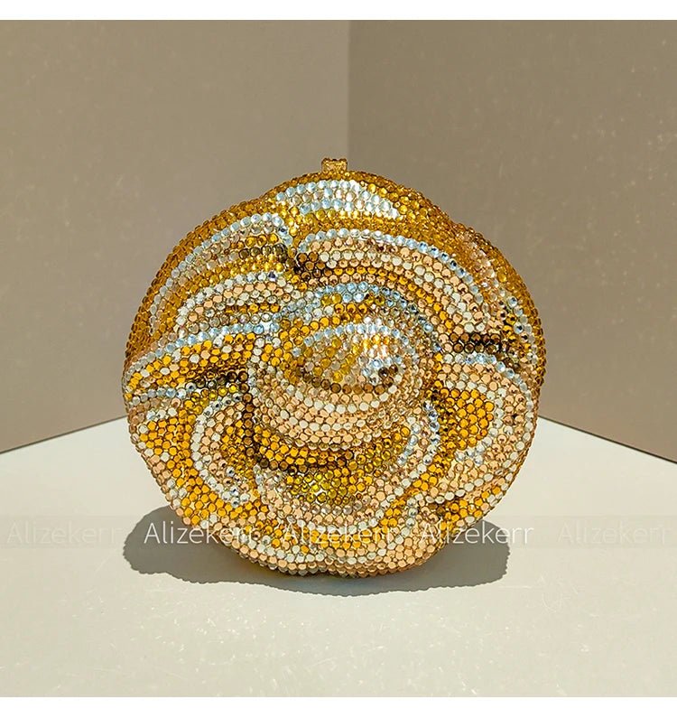 Rose-Shaped Flower Evening Clutch - Luzilly Bridal & Apparel