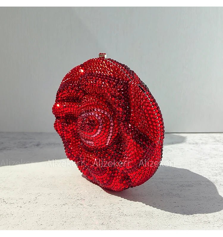Rose-Shaped Flower Evening Clutch - Luzilly Bridal & Apparel