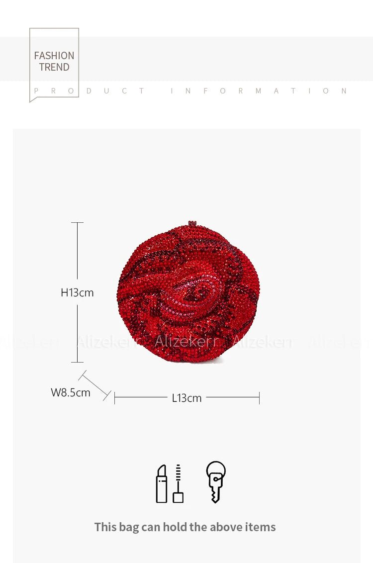 Rose-Shaped Flower Evening Clutch - Luzilly Bridal & Apparel