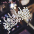 Rosebridalpark Zircon Gorgeous Bridal Wedding Hair Accessories Tiara Big Cubic Zirconia Crown Headband For Bridesmaid t997 - Luzilly Bridal & Apparel