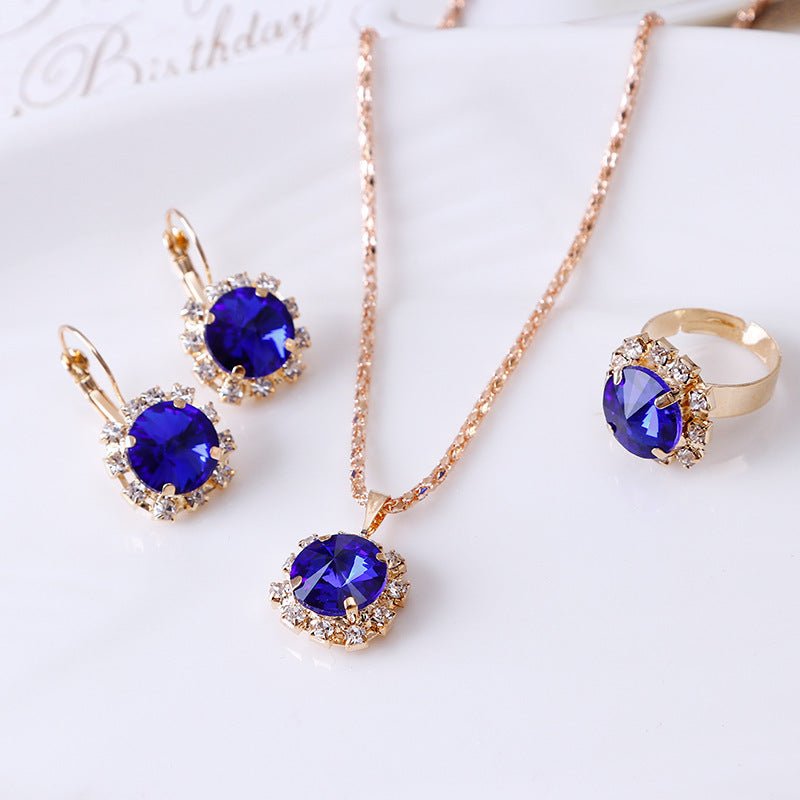 Round Crystal Claw-Set Bridal Jewelry Set - Luzilly Bridal & Apparel